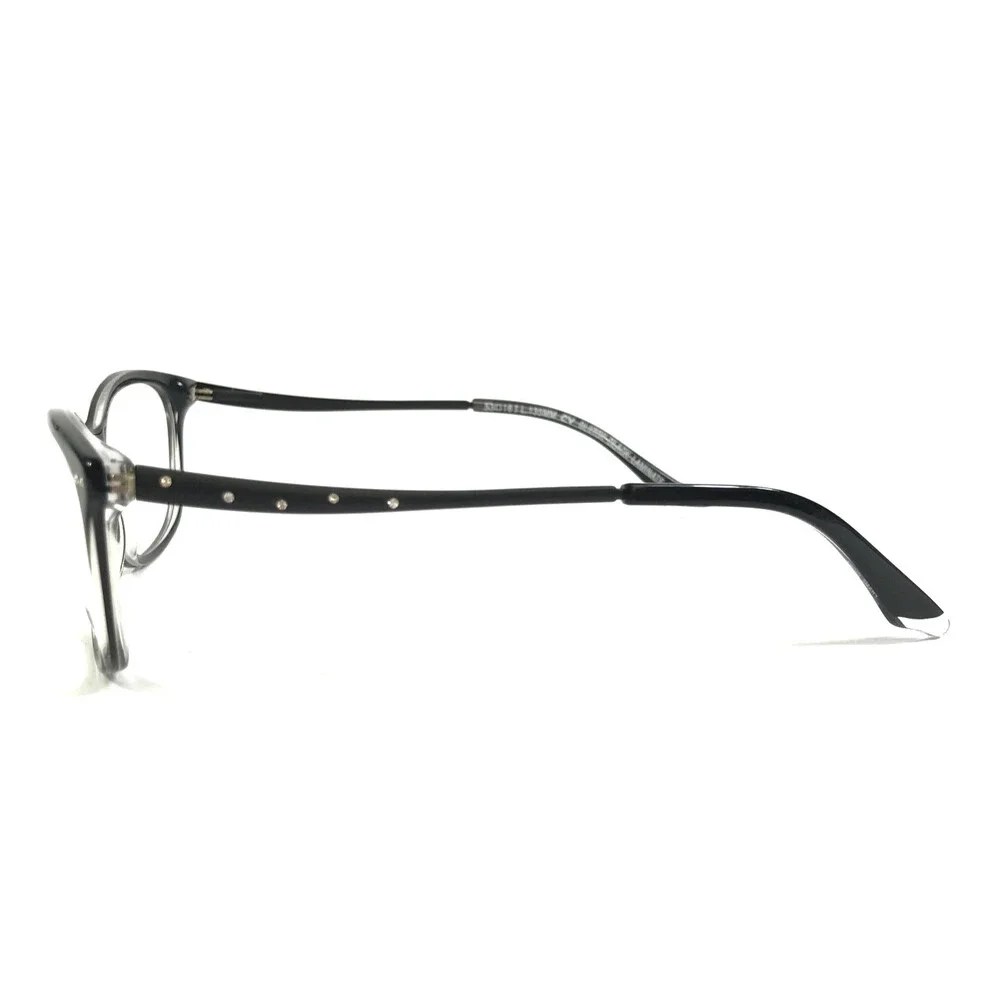 Steve Madden Eyeglasses Frames GLIITSY Black Laminate Crystals Cat Eye 53-16-135